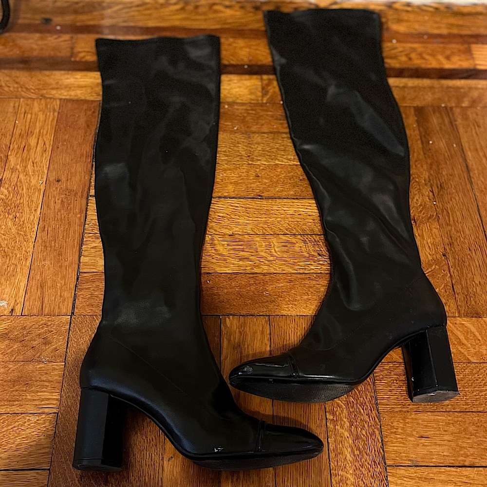 Zara thigh-high leather boots
